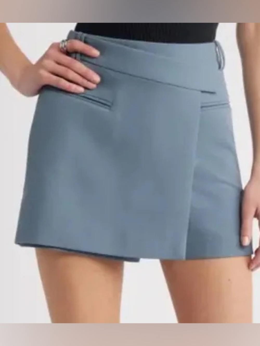 Open Edit Women’s Grey Wrap Skort - Classic Tailored Style